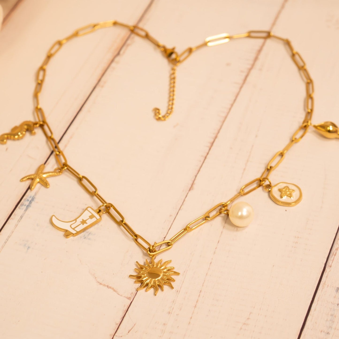 18K Gold PVD Starfish Epoxy Charm / PDL0223