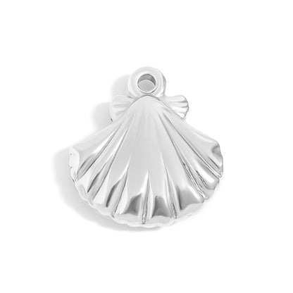 18K Gold PVD Stainless Steel Clam Shell Charm / PDL0097