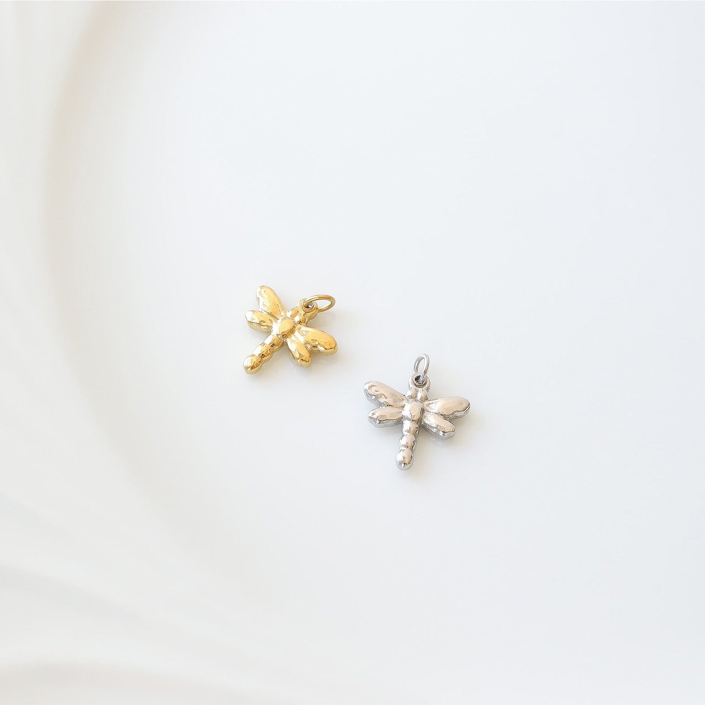 18K Gold PVD Stainless Steel Dragonfly Charm / PDL0103
