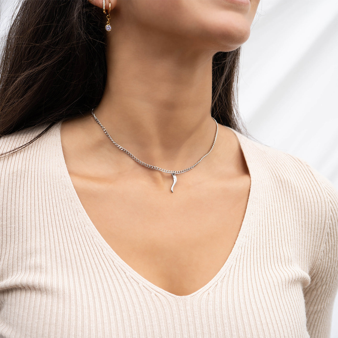 18K Gold PVD Stainless Steel Italian Horn Charm / PDL0104