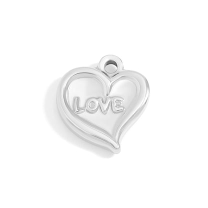 18K Gold PVD Stainless Steel Love Heart Charm / PDL0106