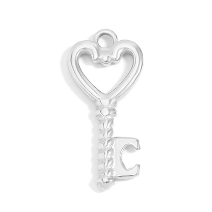 18K Gold PVD Stainless Steel Heart Key Charm / PDL0110