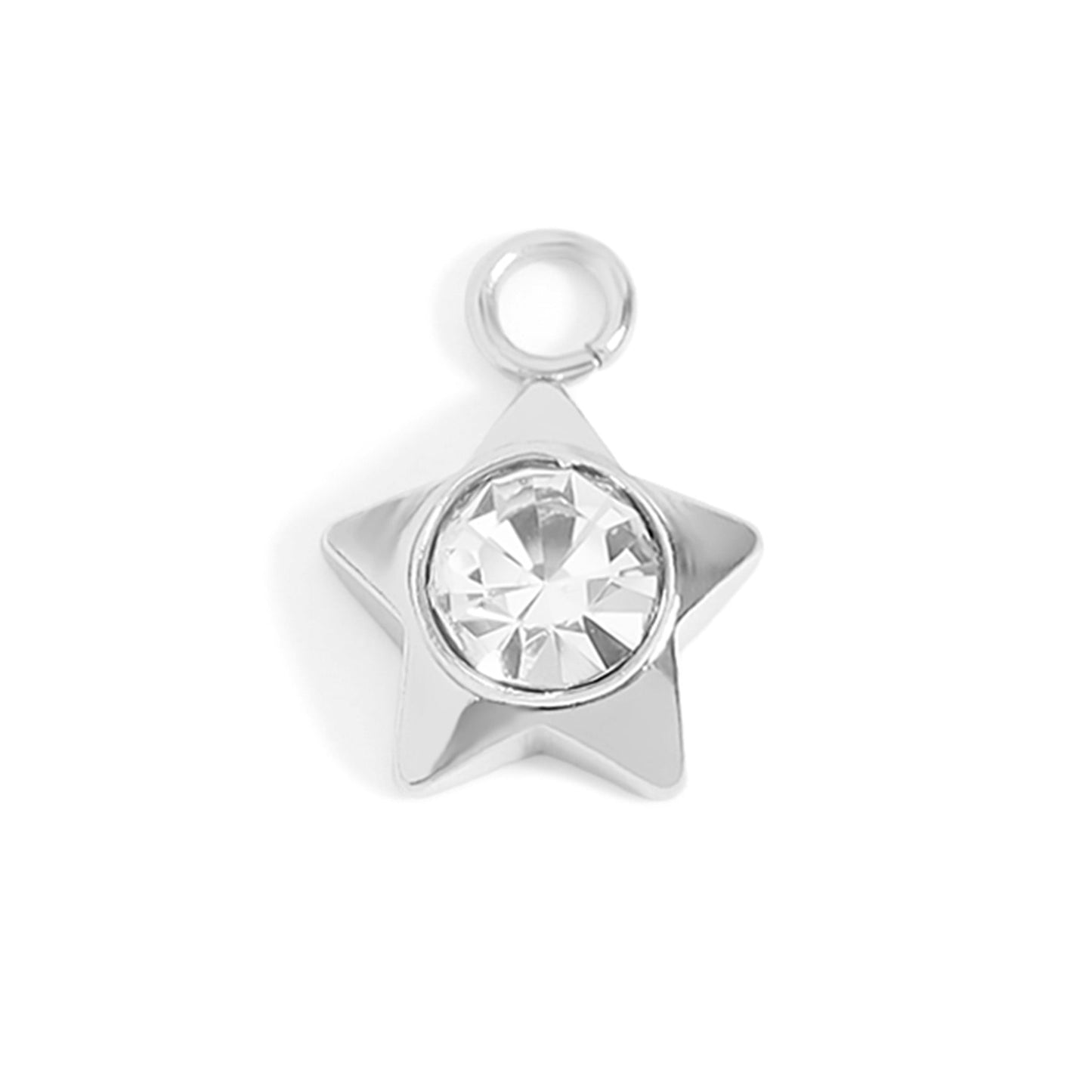 18K Gold PVD Stainless Steel Star with Cubic Zirconia Charm / PDL0112