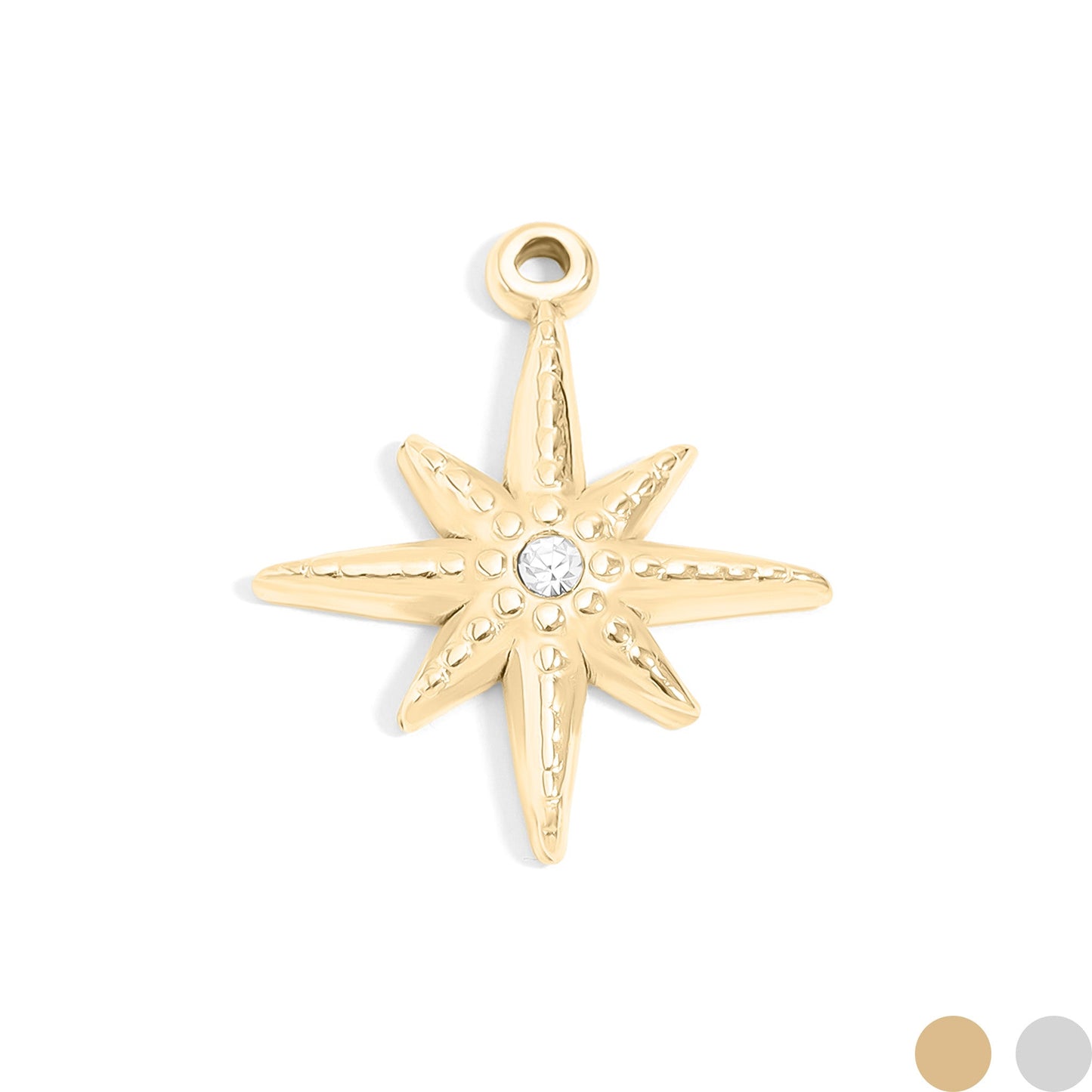 18K Gold PVD Stainless Steel Compass Pendant / PDL0126
