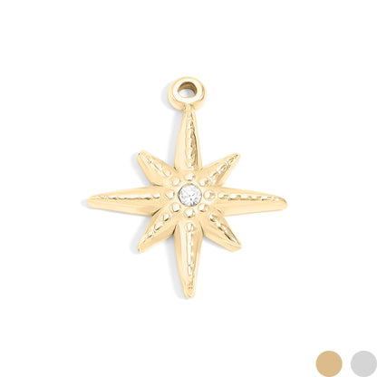 18K Gold PVD Stainless Steel Compass Pendant / PDL0126