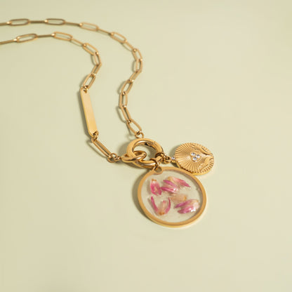 18K Gold PVD Stainless Steel Open Hands Pendant / PDL0296