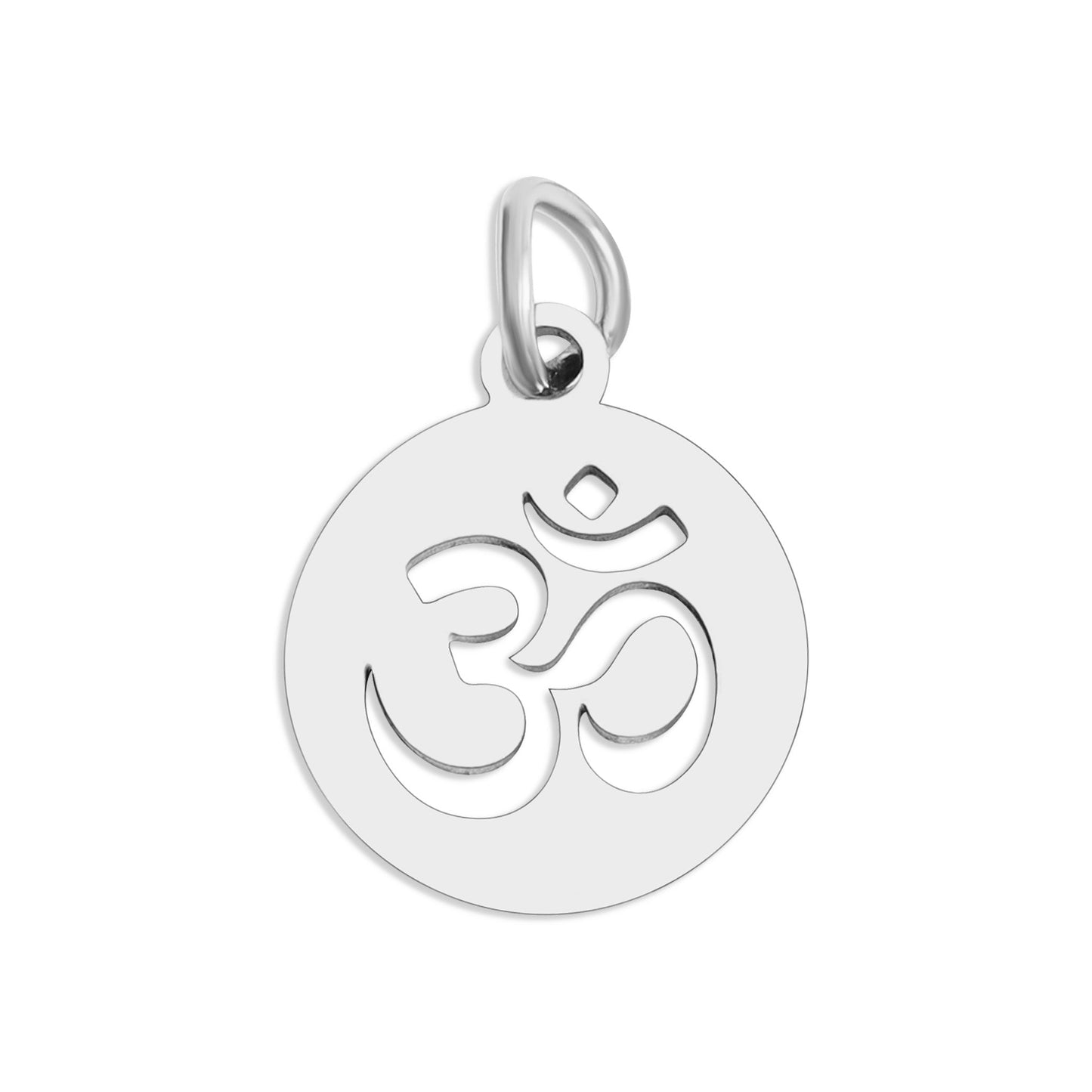 18K Gold PVD Stainless Steel "Om" Symbol Circle Pendant / PDL0148
