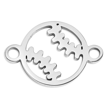 18K Gold PVD Stainless Steel Baseball Connector Charm / PDL0158