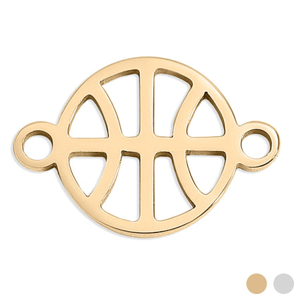 18K Gold PVD Stainless Steel Basketball Connector Charm / PDL0159