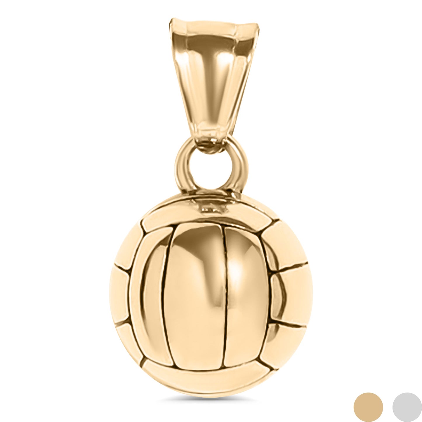 18K Gold PVD Stainless Steel 3D Volleyball Charm / PDL0180