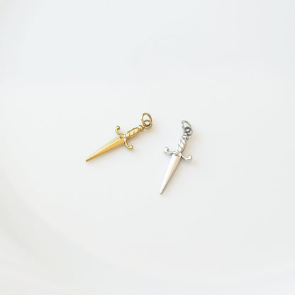 18K Gold PVD Stainless Steel Dagger Charm / PDL0199