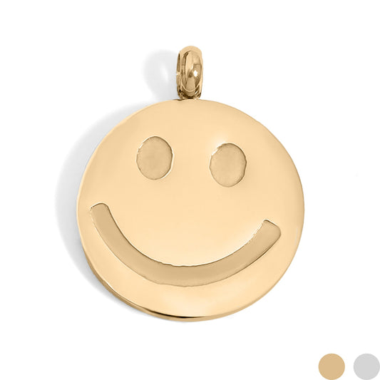 18K Gold PVD Stainless Steel Smiley Face Charm / PDL0201