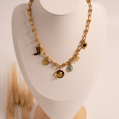 18K Gold PVD Stainless Steel Compass Charm / PDL0300