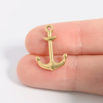 18K Gold PVD Stainless Steel Anchor Charm / PDL0209
