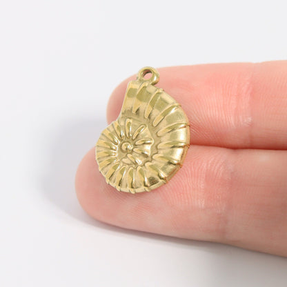 18K Gold PVD Stainless Steel Nautilus Charm / PDL0210