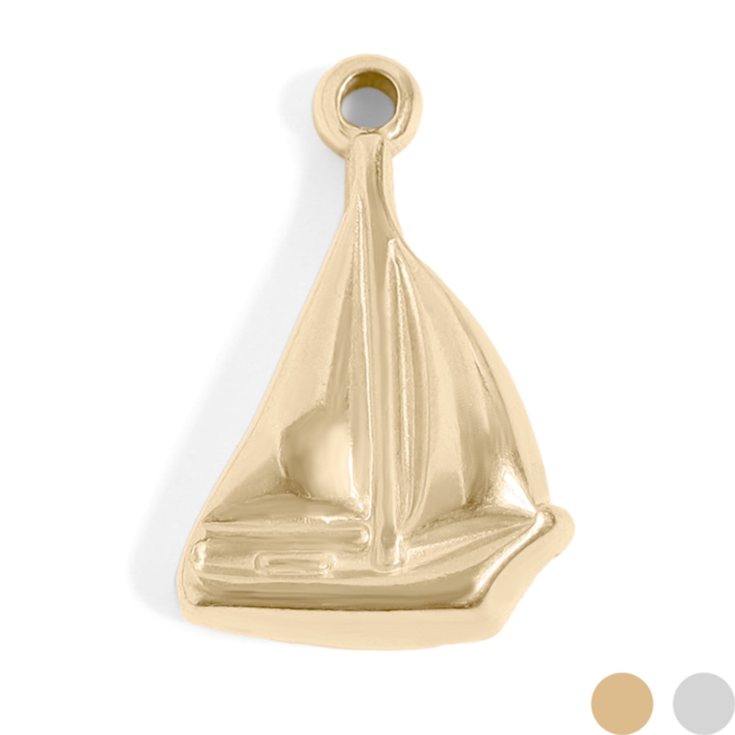 18k Gold PVD Stainless Steel Sailboat Charm / PDL0211