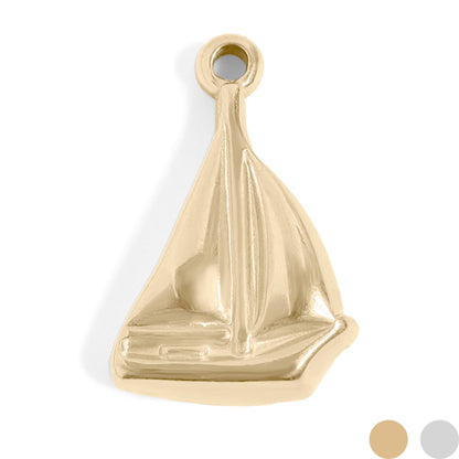 18k Gold PVD Stainless Steel Sailboat Charm / PDL0211