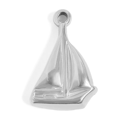 18k Gold PVD Stainless Steel Sailboat Charm / PDL0211