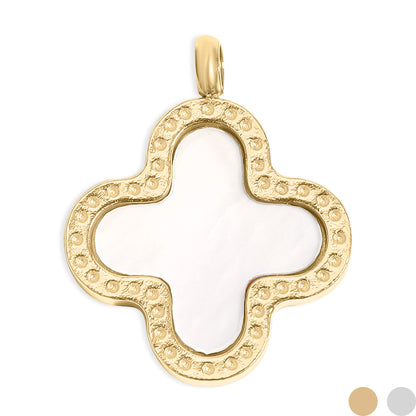 18K Gold PVD Stainless Steel Lucky Clover Charm / PDL0214