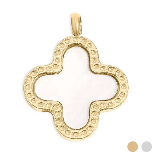 18K Gold PVD Stainless Steel Lucky Clover Charm / PDL0214