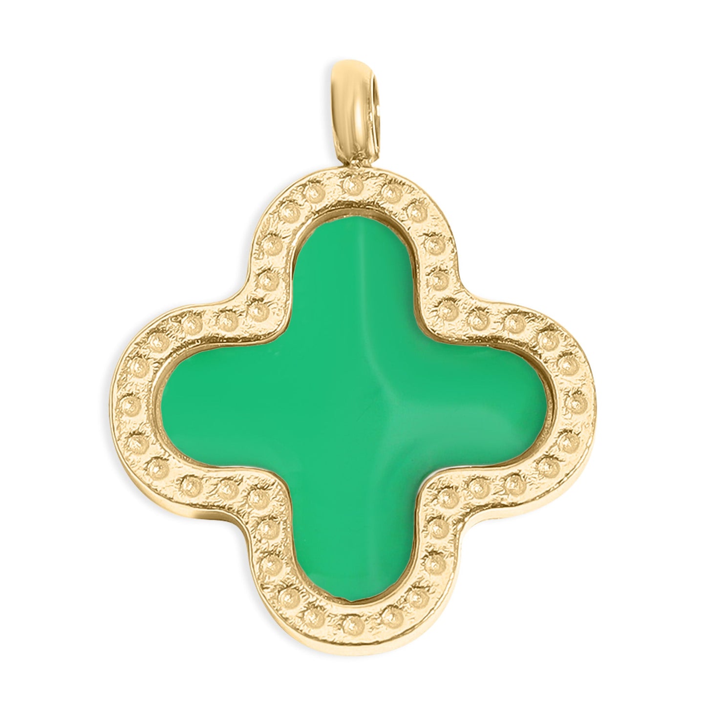 18K Gold PVD Stainless Steel Lucky Clover Charm / PDL0214