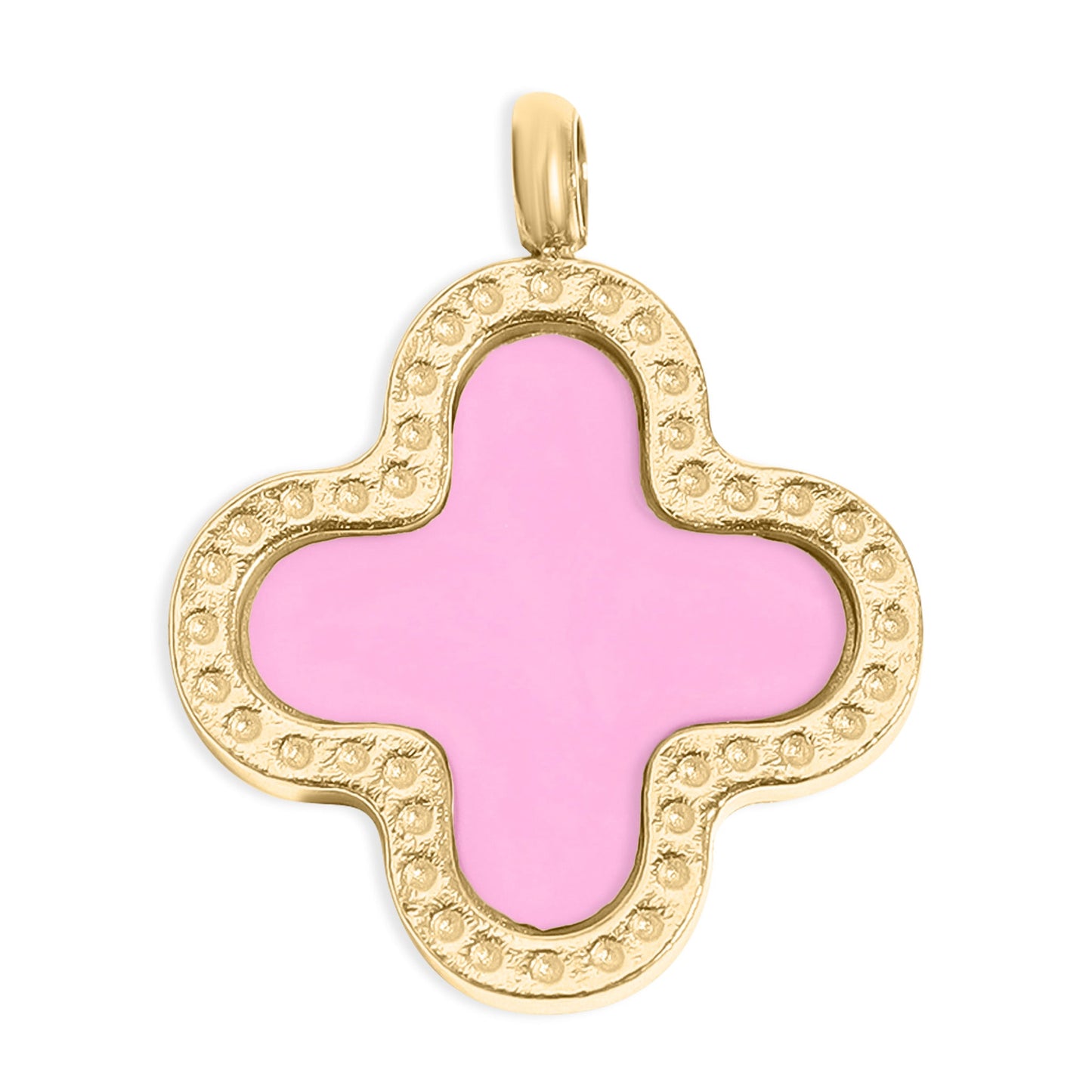 18K Gold PVD Stainless Steel Lucky Clover Charm / PDL0214