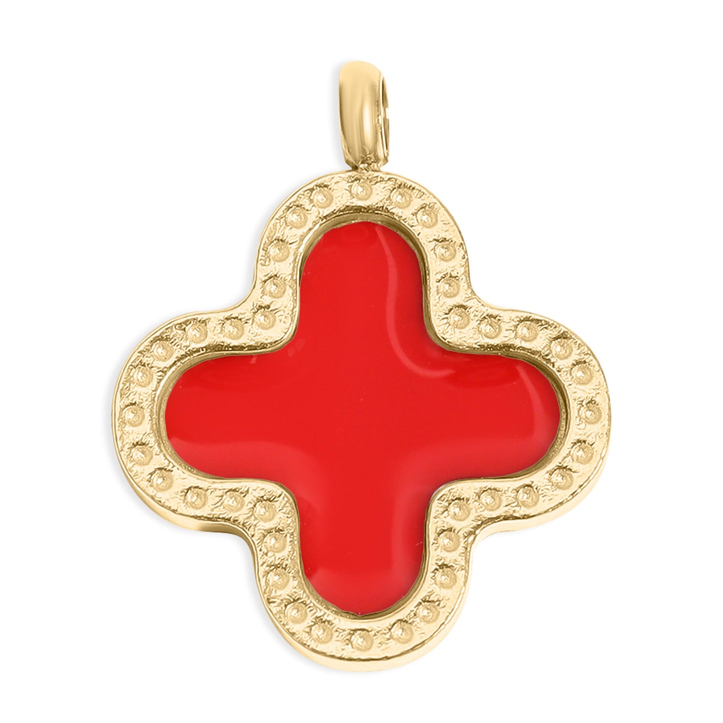18K Gold PVD Stainless Steel Lucky Clover Charm / PDL0214