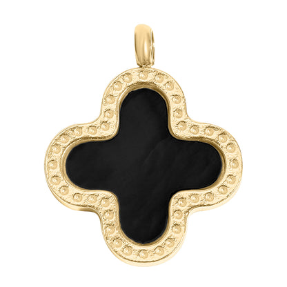 18K Gold PVD Stainless Steel Lucky Clover Charm / PDL0214