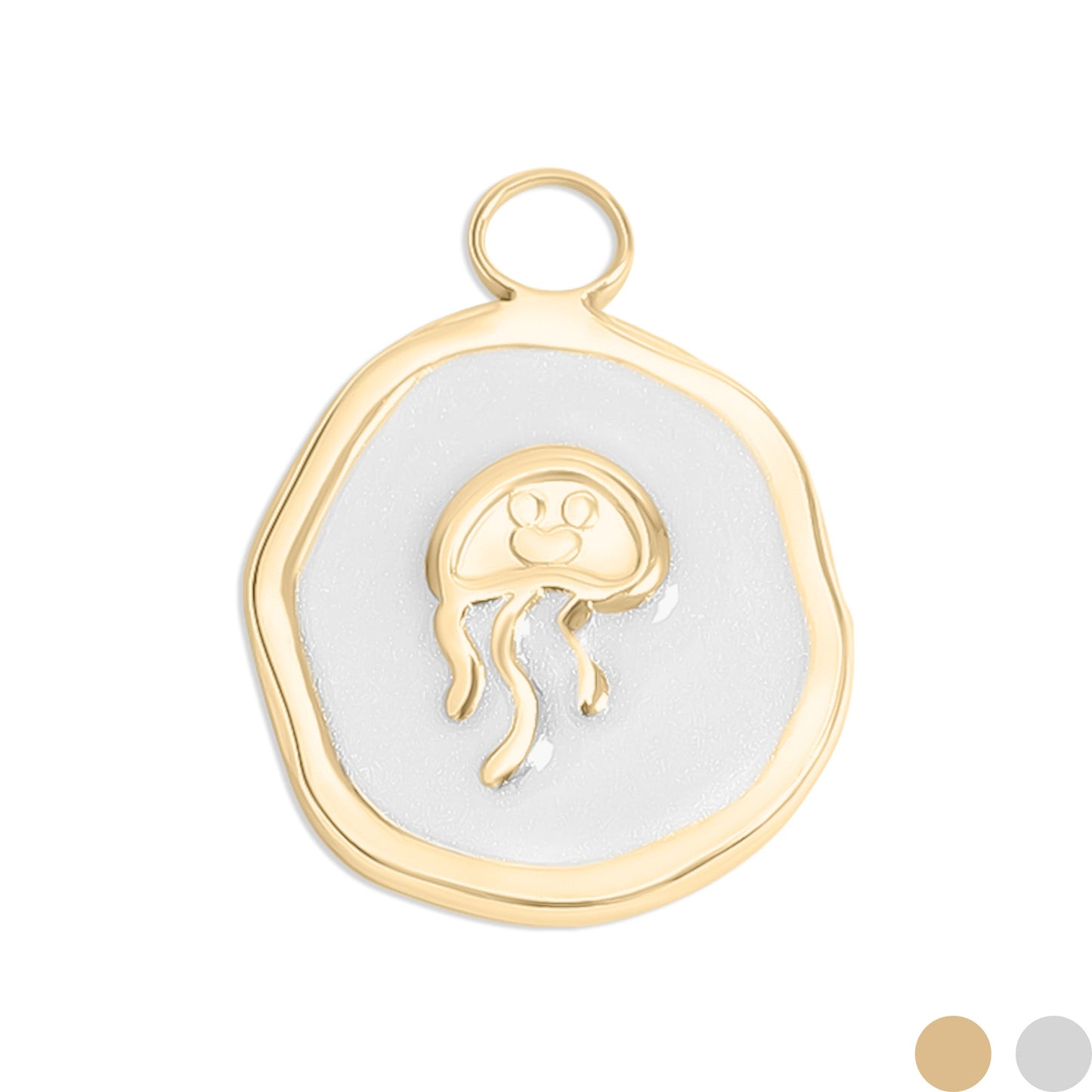 18K Gold PVD Jellyfish Epoxy Charm / PDL0222