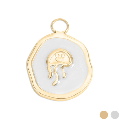 18K Gold PVD Jellyfish Epoxy Charm / PDL0222