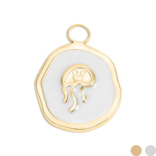 18K Gold PVD Jellyfish Epoxy Charm / PDL0222