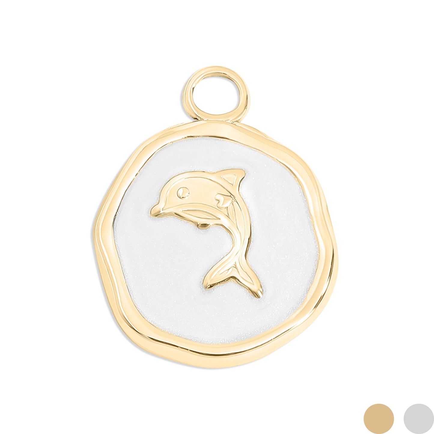 18K Gold PVD Dolphin Epoxy Charm / PDL0224