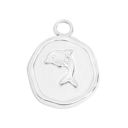18K Gold PVD Dolphin Epoxy Charm / PDL0224