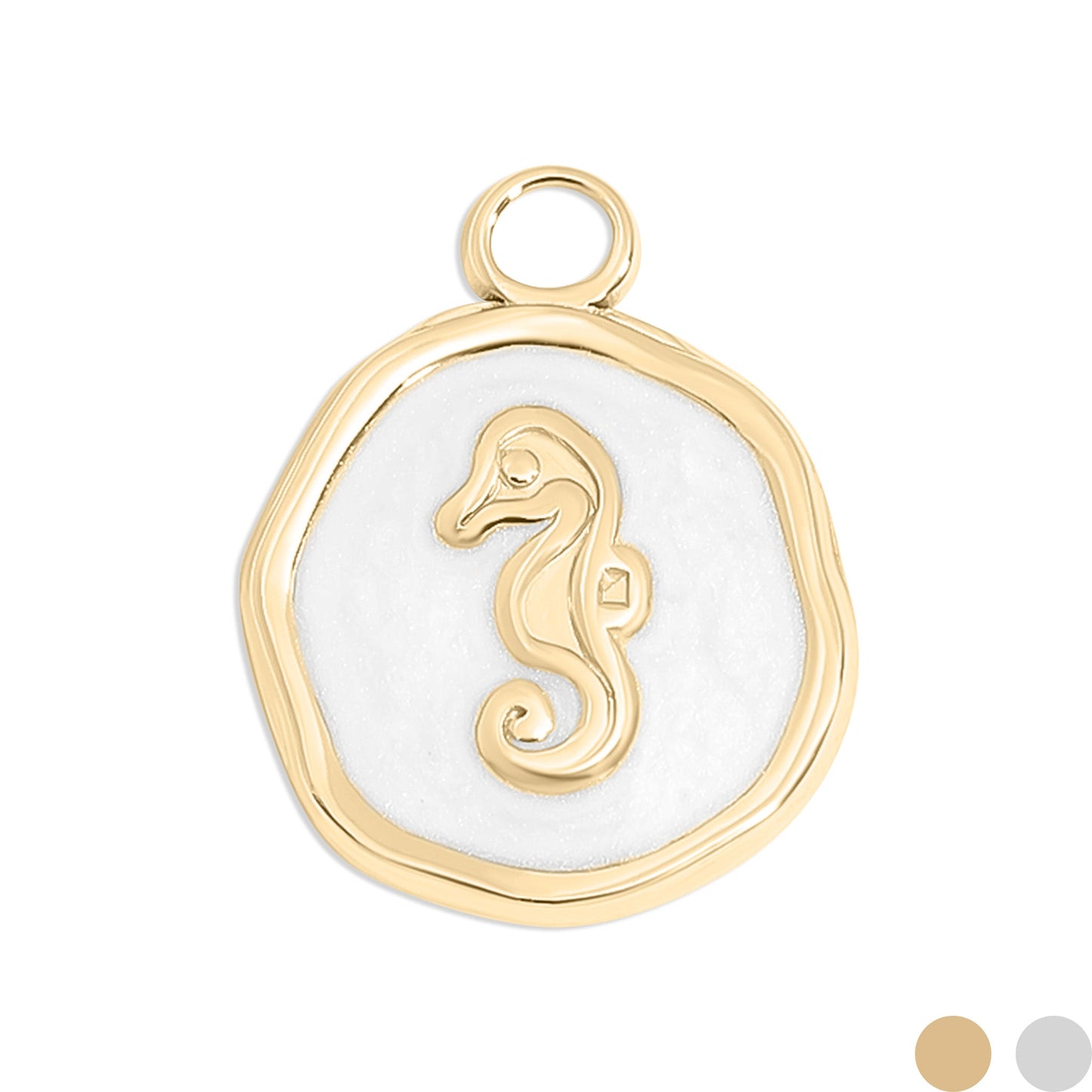 18K Gold PVD Seahorse Epoxy Charm / PDL0225