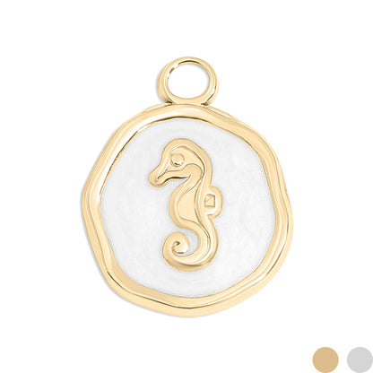 18K Gold PVD Seahorse Epoxy Charm / PDL0225