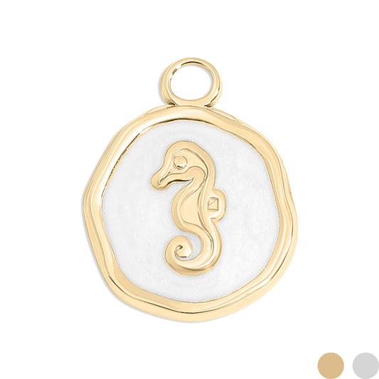 18K Gold PVD Seahorse Epoxy Charm / PDL0225