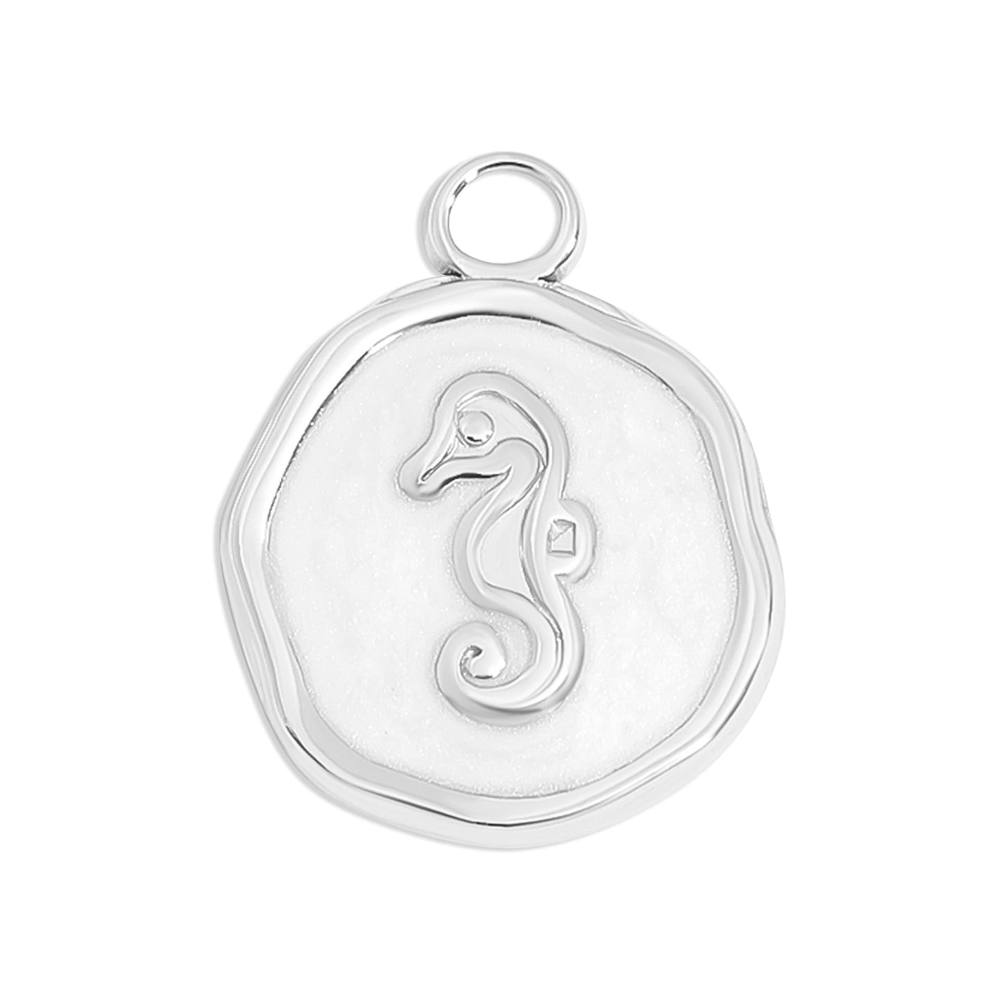 18K Gold PVD Seahorse Epoxy Charm / PDL0225