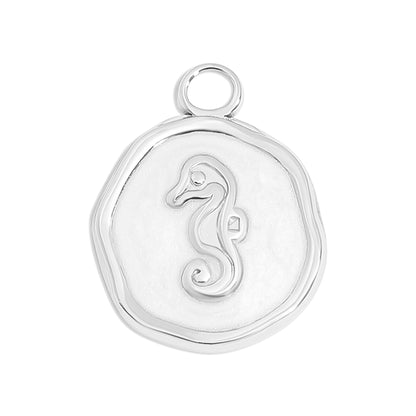 18K Gold PVD Seahorse Epoxy Charm / PDL0225
