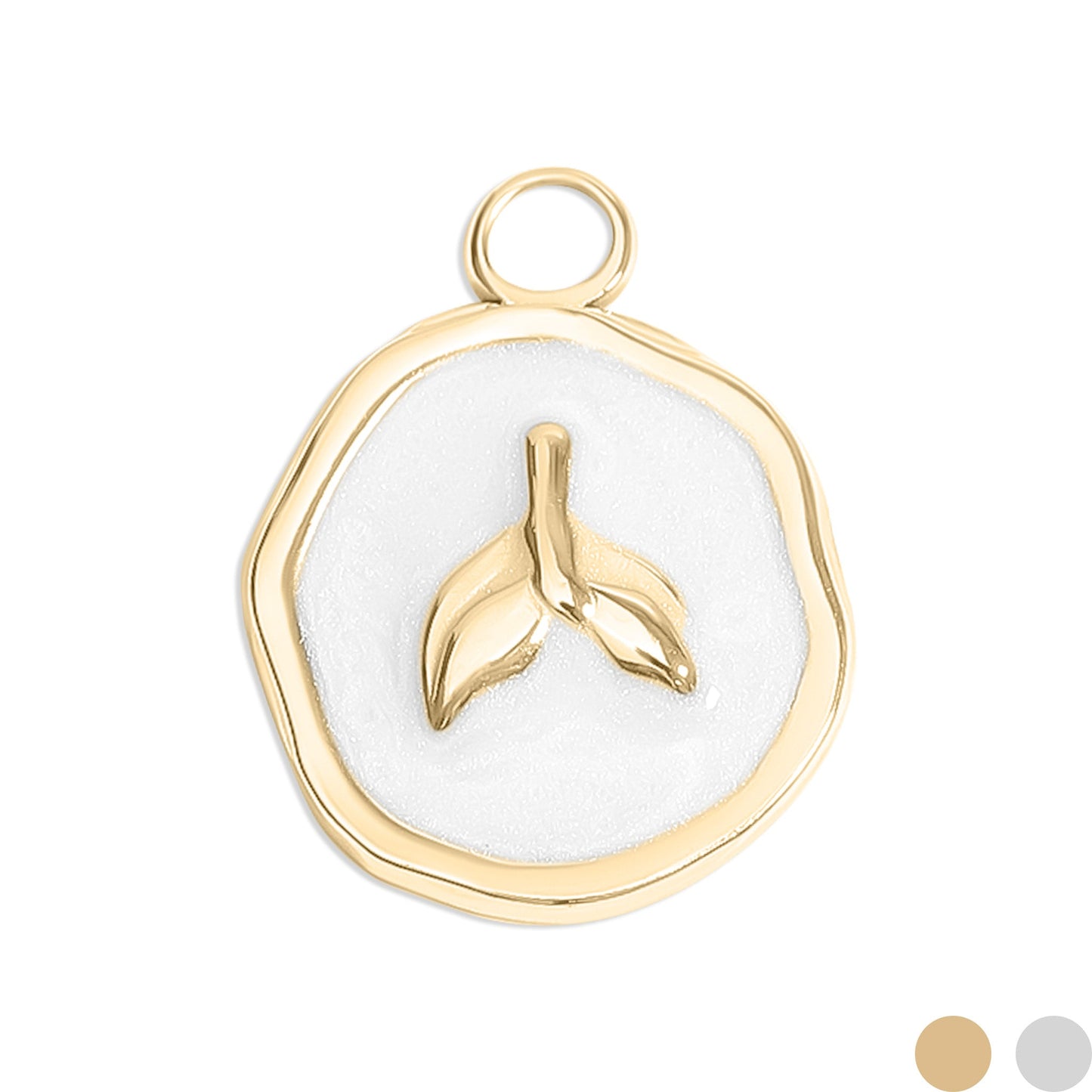 18K Gold PVD Whale Tail Epoxy Charm / PDL0227