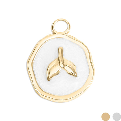 18K Gold PVD Whale Tail Epoxy Charm / PDL0227