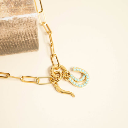 18K Gold PVD Stainless Steel Italian Horn Charm / PDL0104