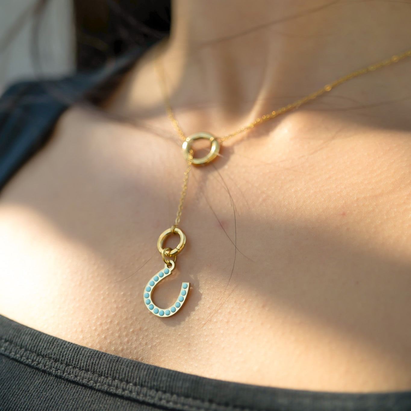 18K Gold PVD Stainless Steel Mini Circle Carabiner Clasp / ENC0031