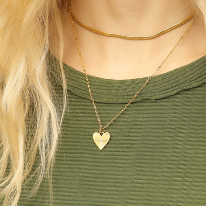 18K Gold PVD Stainless Steel Sunburst Heart Amour Charm / PDL0232