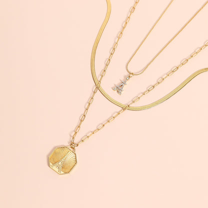 18K Gold PVD Stainless Steel and Clear Stone Eiffel Tower Charm / PDL0235