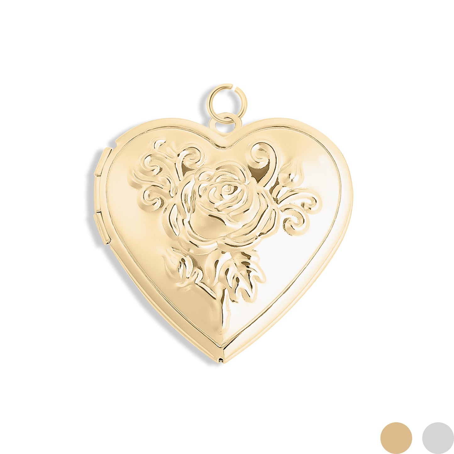 18K Gold PVD Stainless Steel Rose Heart Locket / PDL0237