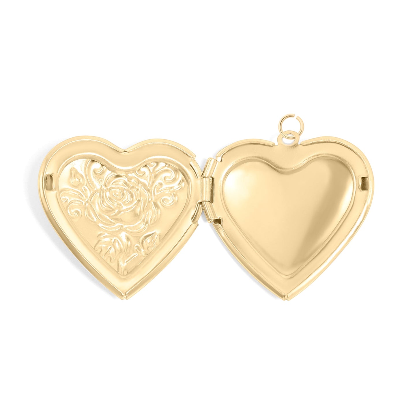 18K Gold PVD Stainless Steel Rose Heart Locket / PDL0237