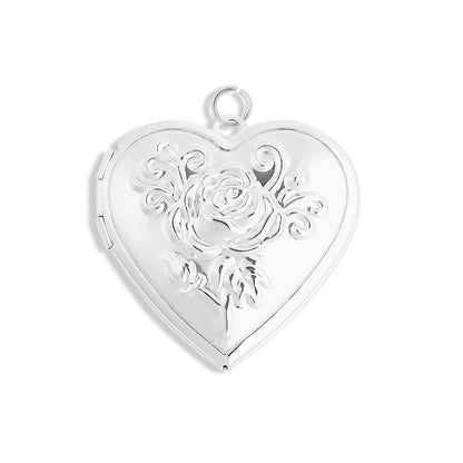 18K Gold PVD Stainless Steel Rose Heart Locket / PDL0237