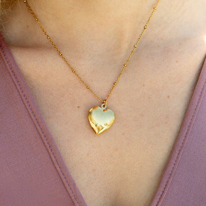 18K Gold PVD Stainless Steel Heart Locket / PDL0239