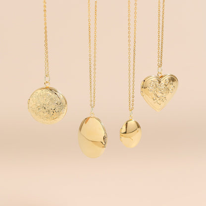 18K Gold PVD Stainless Steel Oval Locket / PDL0244