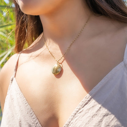 18K Gold PVD Stainless Steel Round Locket / PDL0241